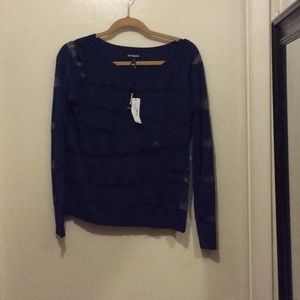 Express Beautiful Blue sheer sweater